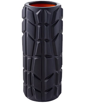 Ролик массажный FA-509, EVA/PP, высокая жесткость, 33x13,5 cм, черный/оранжевый